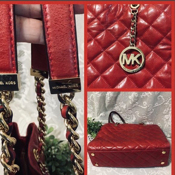 Michael Kors Susannah Dk Red LG Leather Tote bag - Picture 7 of 8